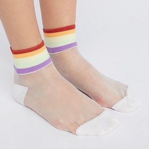NWT Free People PRIDE Rainbow Ankle Socks OS 9-11